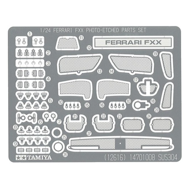 1/24 Ferrari FXX 24292 - elementy fototrawione Tamiya 12616