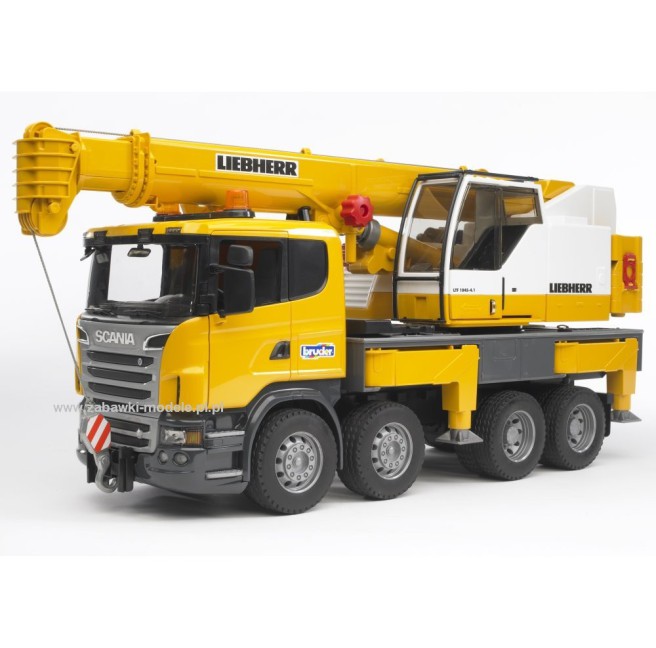 Bruder 03570 Scania R Dźwig z modułem sygnalizacyjnym