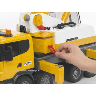 Bruder 03570 Scania R Dźwig z modułem sygnalizacyjnym