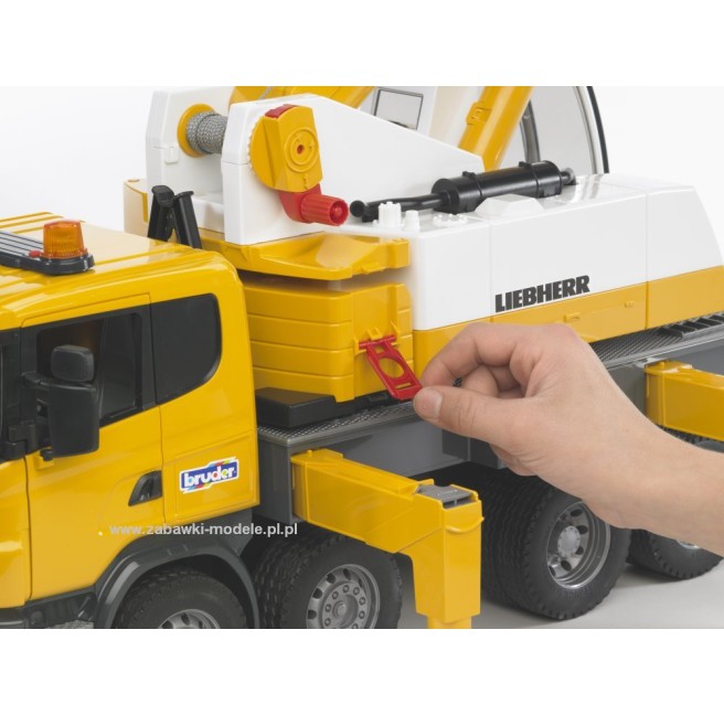 Bruder 03570 Scania R Dźwig z modułem sygnalizacyjnym