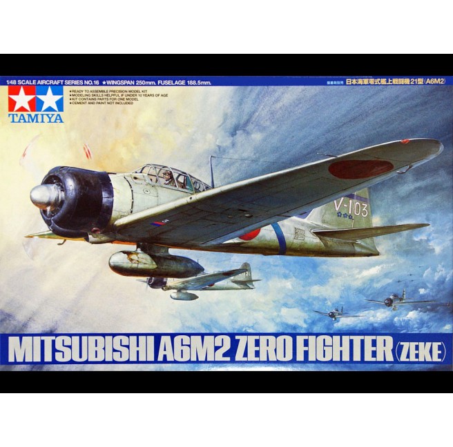 1/48 Mitsubishi A6M2 Zero Fighter Zeke Tamiya 61016