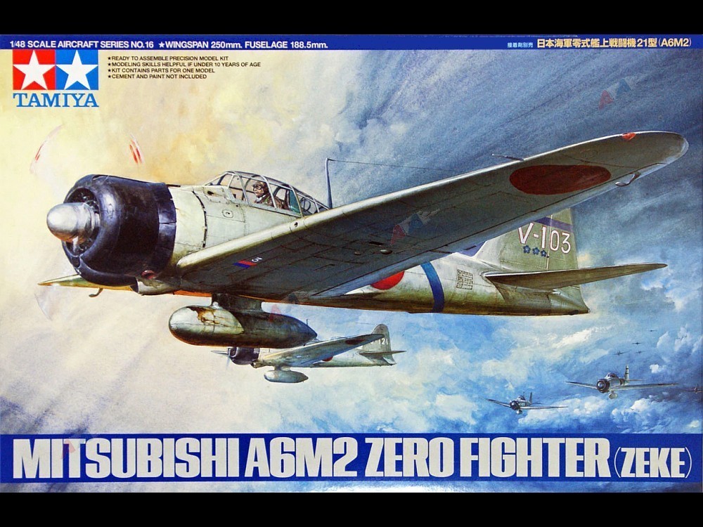 1/48 Mitsubishi A6M2 Zero Fighter Zeke Tamiya 61016