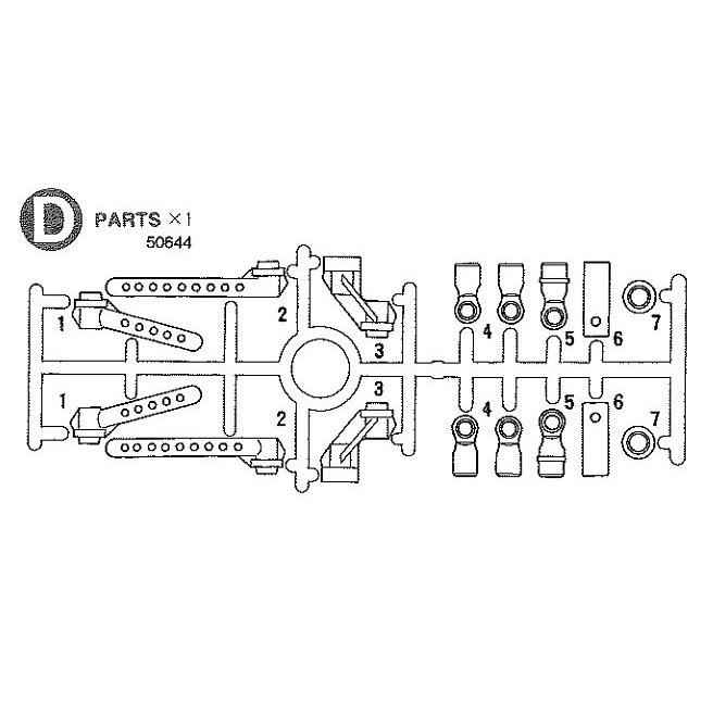 TA-02 Części D Mocowanie karoserii Tamiya 50644