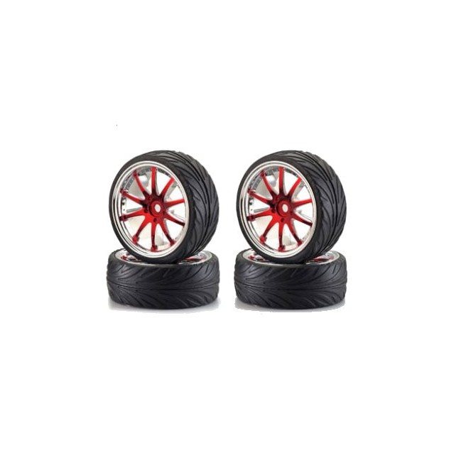 Koła 1:10 26mm Big Wheel Set 2 Red-Chrome Carson 500900078 - foto 1