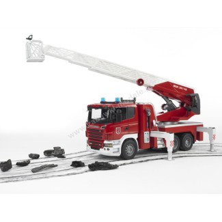 Bruder 03590 Scania R straż pożarna z pompą wodną i modułem sygnalizacyjnym