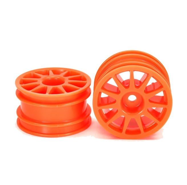 Fluorescent Orange 11 Spoke Wheels for Tamiya RC Models