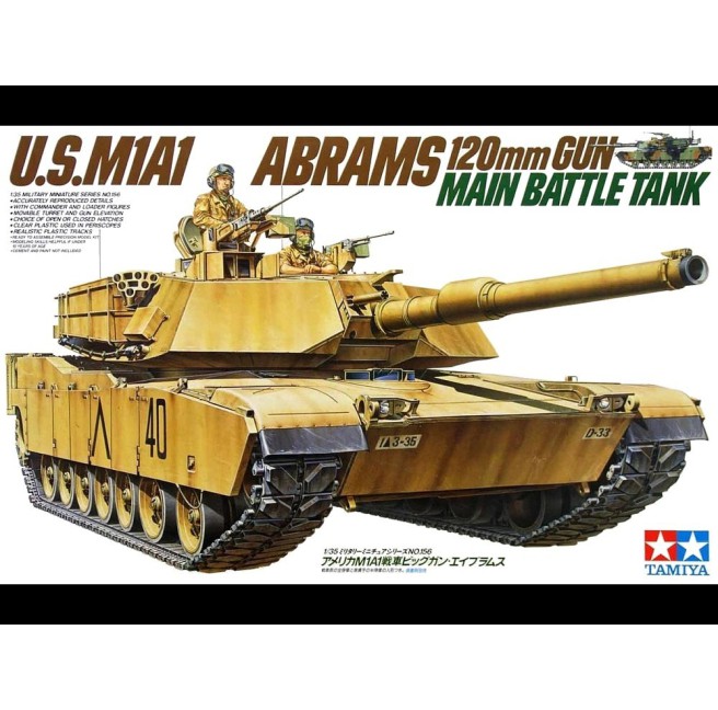 1/35 US M1A1 Abrams 120mm Gun Main Battle Tank Tamiya 35156