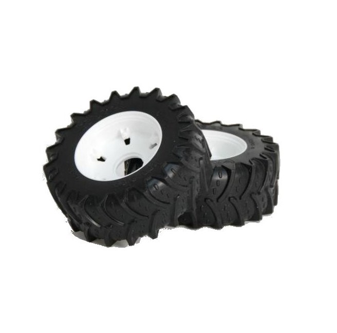 Rear White Wheels for Bruder 03020, 03021, 03180, 03181