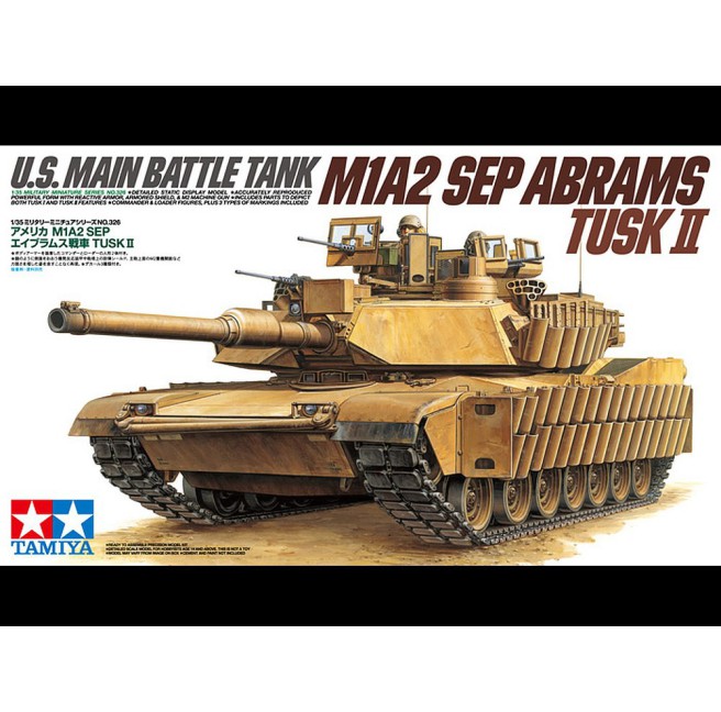 Tamiya 35326 1/35 US Main Battle Tank M1A2 Sep Abrams Tusk II - foto 1