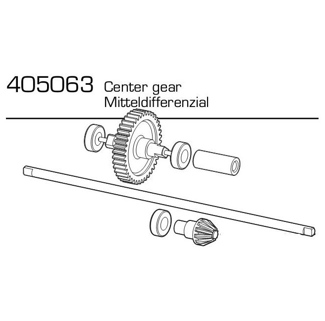 Mini Bull Central Differential for 1/28 RC Models by Carson