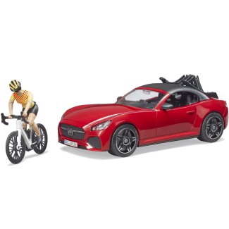 Bruder 03485 | Roadster with racing bicycle and cyclist