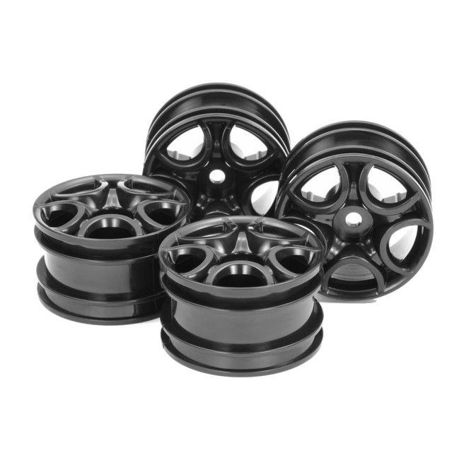 Black 10-Spoke Wheels for RC Cars