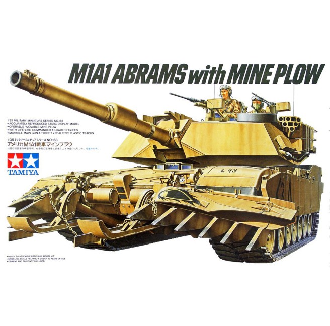 Tamiya 35158 1/35 US M1A1 Abrams with Mine Plow - foto 1