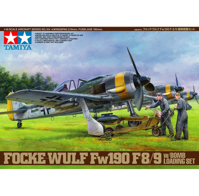 Tamiya 61104 1/48 Focke-Wulf Fw190 F-8/9 + Bomb Loading Set - foto 1