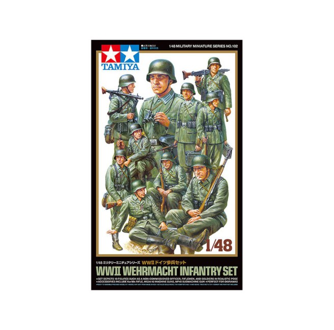 WWII Wehrmacht Infantry Figures Kit 1/48 by Tamiya