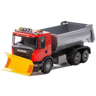 Emek 15505 Wywrotka Scania R z pługiem czerwona