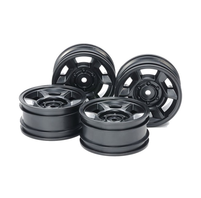 Black 6-Spoke 26mm Wheels for Tamiya CC-02