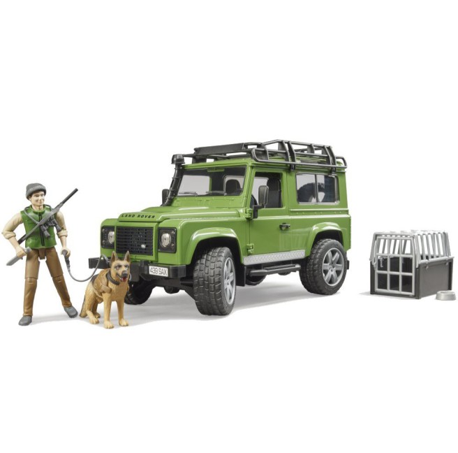 Land Rover Defender Toy with Forester Figure | Bruder 02587