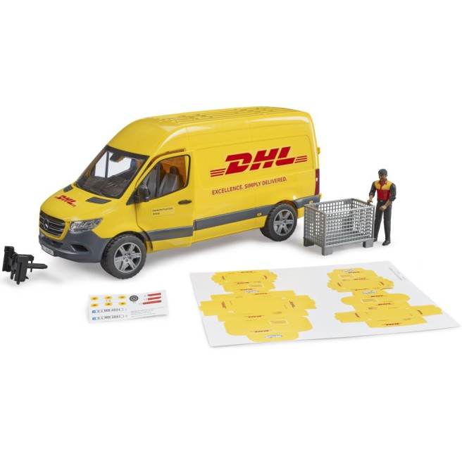 Bruder 02671 | Zabawka Auto MB Sprinter DHL z figurką