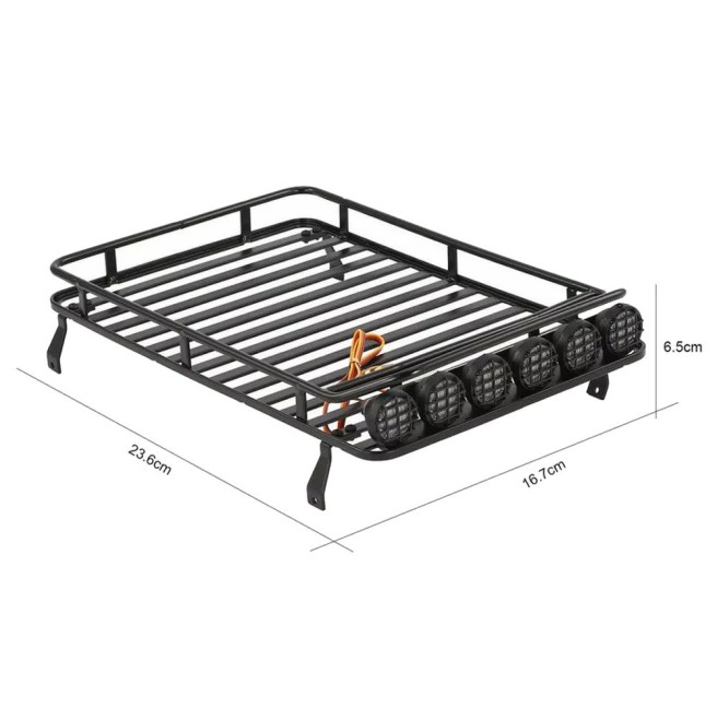 Metallic LED Roof Rack for Remote Controlled Off-Road Vehicles