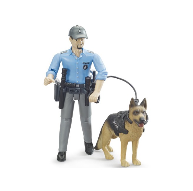 Bruder 62150 BWorld | Zabawka figurka policjanta z psem