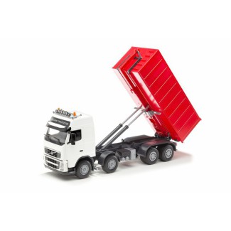 Emek 20852 Volvo FH hakowiec biały z kontenerem wysokim czerwonym