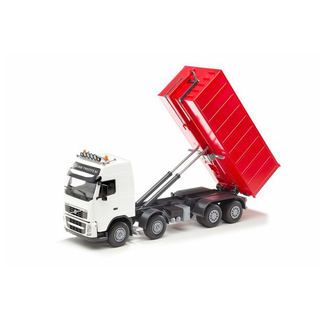 Emek 20852 Volvo FH hakowiec biały z kontenerem wysokim czerwonym