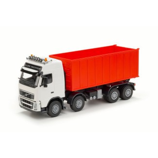 Emek 20852 Volvo FH hakowiec biały z kontenerem wysokim czerwonym