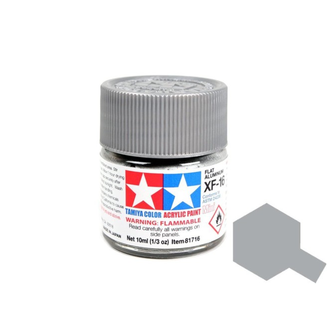 Tamiya 81716 XF-16 Flat Aluminum acrylic 10ml - foto 1