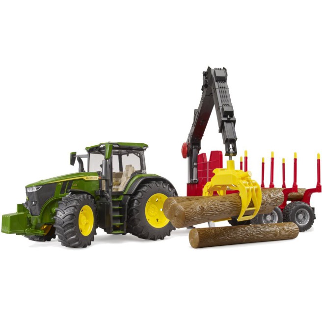 Bruder 03154 | Zabawka Traktor John Deere 7R 350 z przyczepą leśną