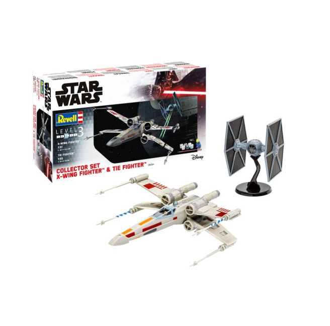Star Wars X-Wing Fighter + TIE Fighter Model Kit by Revell 06054