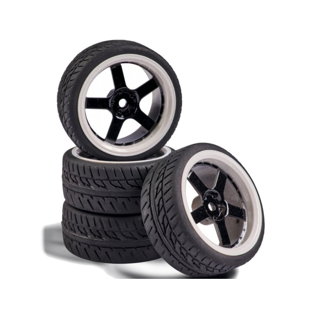 1:10 26mm 4WD On-road Black and White Wheels