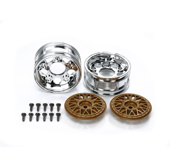 1/10 26/52mm Chrome Gold Wheels | Tamiya 50548