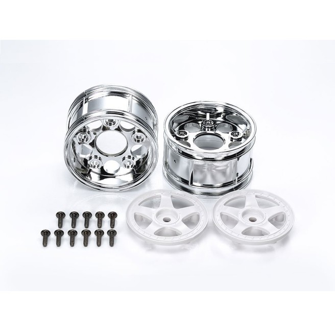 1/10 30/52mm Chrome White Wide Wheels for Tamiya 50673