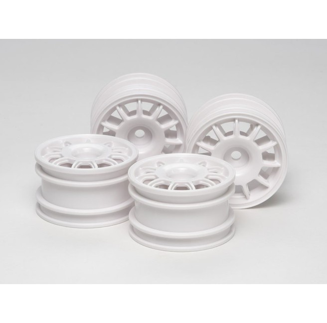 White 11-Spoke Racing Wheels for 1/10 RC M-Chassis (Set of 4)