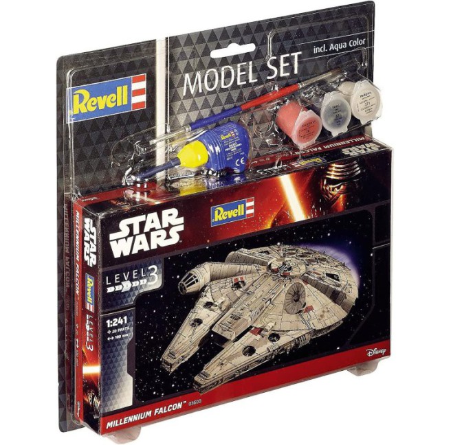 Star Wars Millennium Falcon Modellbausatz 1:241 mit Farben und Zubehör