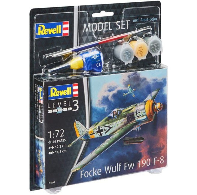 Focke Wulf Fw190 F-8 Model Kit 1:72 with Paints and Tools by Revell
