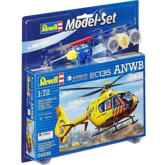 Airbus EC135 Helicopter Model Kit 1:72 with Paints and Tools