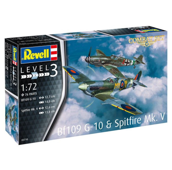 1/72 Samoloty Bf109G-10 + Spitfire Mk.V | Revell 03710