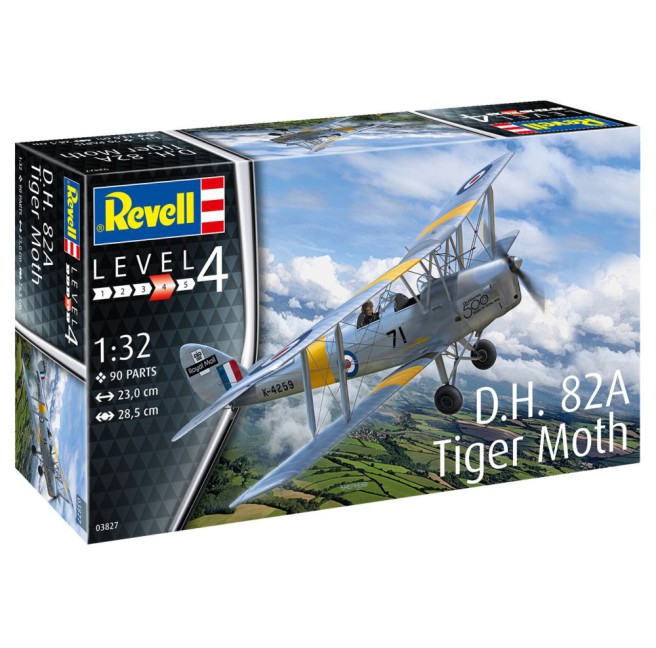Revell 03827 DH 82A Tiger Moth Flugzeugbausatz 1:32