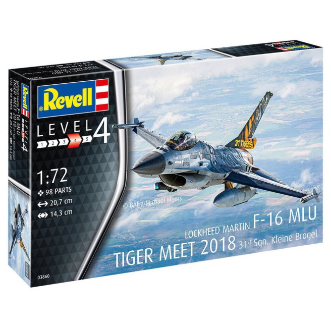 Lockheed Martin F-16 MLU Tiger 31 Sqn 1:72 Scale Model Kit by Revell