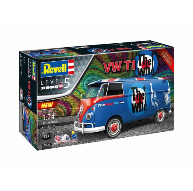 Volkswagen T1 The Who Model Kit 1/24 Scale with Paints and Tools