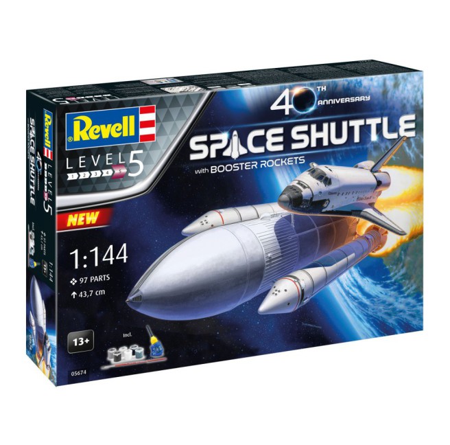Revell 05674 Space Shuttle Columbia Model Kit with Rocket and Paint Set