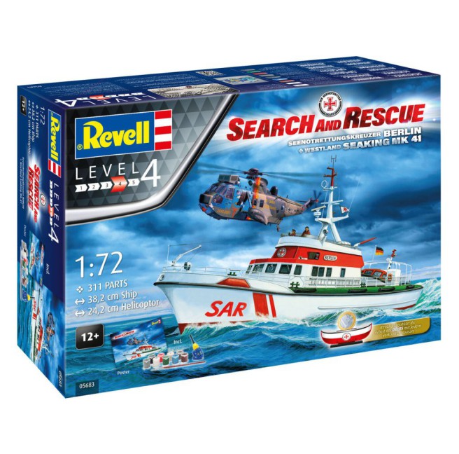 Revell 05683 Sea King Hubschrauber und Berlin Seenotrettungskreuzer 