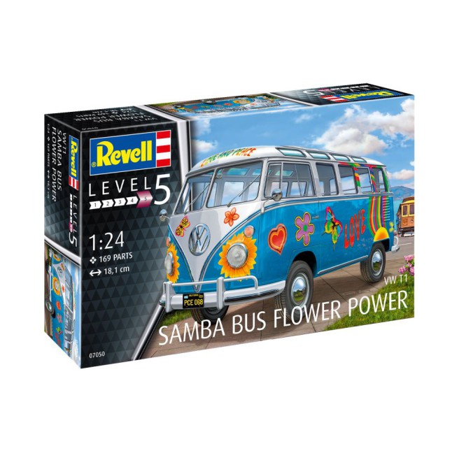 VW Samba T1 Flower Power Model Kit 1/24 Scale by Revell