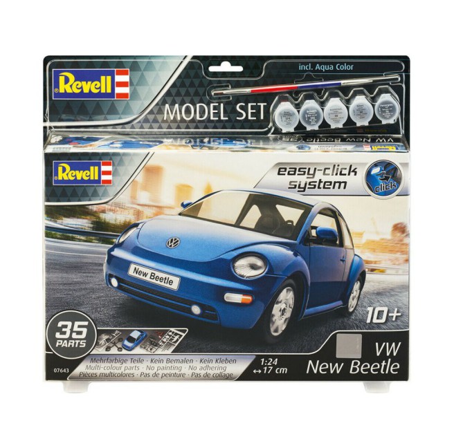 1/24 Samochód VW New Beetle - Easy Click + farby | Revell 67643
