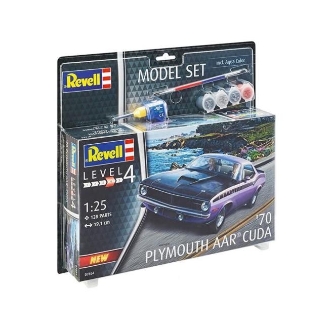 Plymouth AAR Cuda '70 Model Kit with Paints | Revell 67664