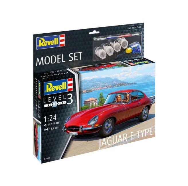 1/25 Samochód do sklejania Jaguar E-Type Coupe + farby | Revell 67668