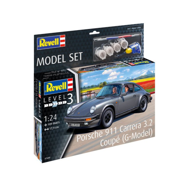 1/24 Samochód do sklejania Porsche 911 Carrera 3.2 + farby | Revell 67688