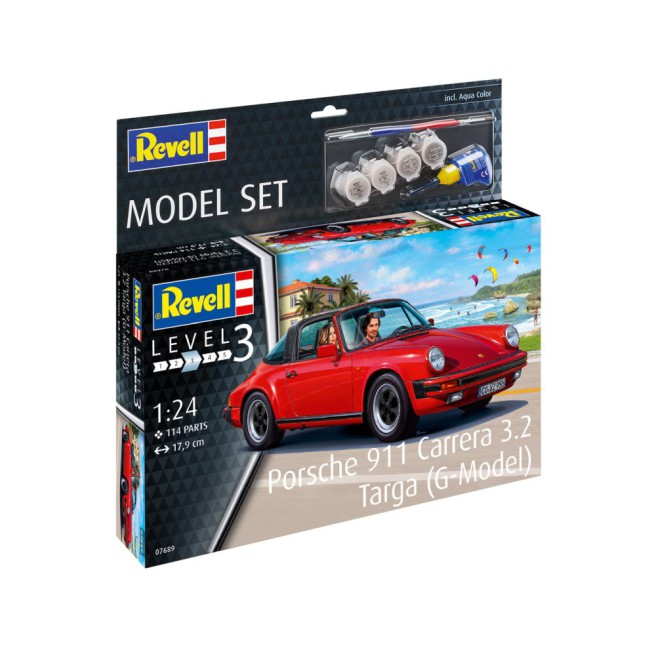 1/24 Samochód do sklejania Porsche 911 Carrera 3.2 Targa + farby | Revell 67689